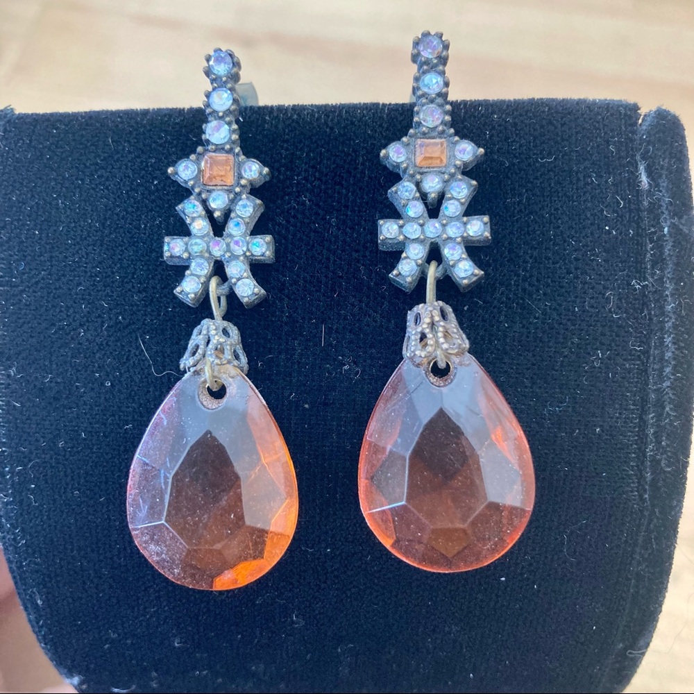Brown Acrylic Teardrop Earrings